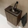 Mondiaz TURE Fonteinset 40x23x50cm 0 kraangaten 1 deur dark brown mat Wasbak rechts Solid Surface Zwart FK75341655 - Thumbnail 2