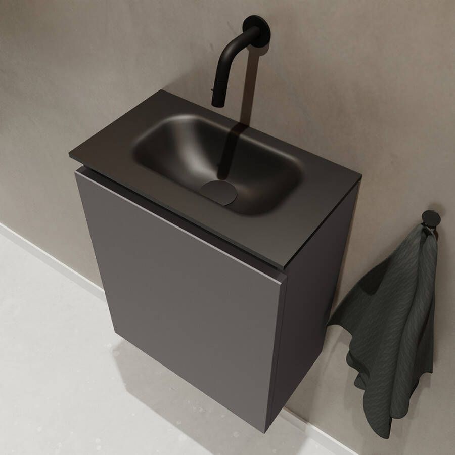 Mondiaz Ture 40cm toiletmeubel dark grey met wastafel urban midden geen kraangat