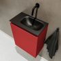 Mondiaz TURE Toiletmeubel 40x23x50cm met 0 kraangaten 1 deuren fire mat Wastafel Eden rechts Solid Surface Zwart FK75341539 - Thumbnail 3
