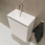 Mondiaz TURE Fonteinset 40x23x50cm 0 kraangaten 1 deur linen mat Wasbak links Solid Surface Wit FK75341214 - Thumbnail 3