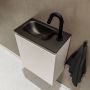 Mondiaz TURE Toiletmeubel 40x23x50cm met 1 kraangaten 1 deuren linen mat Wastafel Eden links Solid Surface Zwart FK75341565 - Thumbnail 3