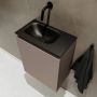 Mondiaz TURE Toiletmeubel 40x23x50cm met 0 kraangaten 1 deuren smoke mat Wastafel Eden links Solid Surface Zwart FK75341450 - Thumbnail 3