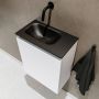 Mondiaz TURE Toiletmeubel 40x23x50cm met 0 kraangaten 1 deuren talc mat Wastafel Eden links Solid Surface Zwart FK75341363 - Thumbnail 3