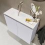 Mondiaz TURE Toiletmeubel 60x23x50cm met 0 kraangaten 2 deuren cale mat Wastafel Eden links Solid Surface Wit FK75341250 - Thumbnail 3