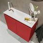 Mondiaz TURE Toiletmeubel 60x23x50cm met 1 kraangaten 2 deuren fire mat Wastafel Eden links Solid Surface Wit FK75341189 - Thumbnail 3