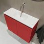 Mondiaz TURE Toiletmeubel 60x23x50cm met 0 kraangaten 2 deuren fire mat Wastafel Eden midden Solid Surface Wit FK75341188 - Thumbnail 3