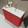 Mondiaz TURE Toiletmeubel 60x23x50cm met 0 kraangaten 2 deuren fire mat Wastafel Eden rechts Solid Surface Wit FK75341192 - Thumbnail 3