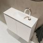 Mondiaz TURE Fonteinset 60x23x50cm 1 kraangat 2 deuren linen mat Wasbak midden Solid Surface Wit FK75341217 - Thumbnail 3