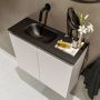 Mondiaz TURE Toiletmeubel 60x23x50cm met 0 kraangaten 2 deuren linen mat Wastafel Eden links Solid Surface Zwart FK75341572 - Thumbnail 3