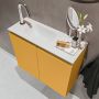 Mondiaz TURE Toiletmeubel 60x23x50cm met 1 kraangaten 2 deuren ocher mat Wastafel Eden links Solid Surface Wit FK75341159 - Thumbnail 3