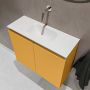 Mondiaz TURE Toiletmeubel 60x23x50cm met 0 kraangaten 2 deuren ocher mat Wastafel Eden midden Solid Surface Wit FK75341158 - Thumbnail 3