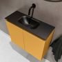 Mondiaz TURE Toiletmeubel 60x23x50cm met 0 kraangaten 2 deuren ocher mat Wastafel Eden midden Solid Surface Zwart FK75341512 - Thumbnail 3