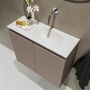 Mondiaz TURE Toiletmeubel 60x23x50cm met 0 kraangaten 2 deuren smoke mat Wastafel Eden rechts Solid Surface Wit FK75341102 - Thumbnail 3