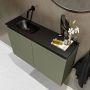 Mondiaz TURE Toiletmeubel 80x23x50cm met 0 kraangaten 2 deuren army mat Wastafel Eden links Solid Surface Zwart FK75341491 - Thumbnail 3