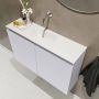 Mondiaz TURE Toiletmeubel 80x23x50cm met 0 kraangaten 2 deuren cale mat Wastafel Eden midden Solid Surface Wit FK75341254 - Thumbnail 3