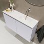 Mondiaz TURE Toiletmeubel 80x23x50cm met 0 kraangaten 2 deuren cale mat Wastafel Eden rechts Solid Surface Wit FK75341258 - Thumbnail 3