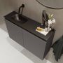 Mondiaz TURE Toiletmeubel 80x23x50cm met 0 kraangaten 2 deuren dark grey mat Wastafel Eden links Solid Surface Zwart FK75341433 - Thumbnail 3