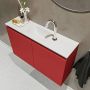 Mondiaz TURE Toiletmeubel 80x23x50cm met 1 kraangaten 2 deuren fire mat Wastafel Eden midden Solid Surface Wit FK75341193 - Thumbnail 3