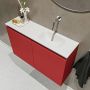 Mondiaz TURE Toiletmeubel 80x23x50cm met 0 kraangaten 2 deuren fire mat Wastafel Eden rechts Solid Surface Wit FK75341198 - Thumbnail 3