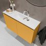 Mondiaz TURE Toiletmeubel 80x23x50cm met 1 kraangaten 2 deuren ocher mat Wastafel Eden midden Solid Surface Wit FK75341163 - Thumbnail 3