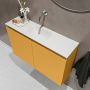 Mondiaz TURE Toiletmeubel 80x23x50cm met 0 kraangaten 2 deuren ocher mat Wastafel Eden midden Solid Surface Wit FK75341164 - Thumbnail 3