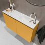 Mondiaz TURE Toiletmeubel 80x23x50cm met 1 kraangaten 2 deuren ocher mat Wastafel Eden rechts Solid Surface Wit FK75341167 - Thumbnail 3