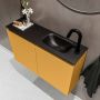 Mondiaz TURE Toiletmeubel 80x23x50cm met 1 kraangaten 2 deuren ocher mat Wastafel Eden rechts Solid Surface Zwart FK75341521 - Thumbnail 3