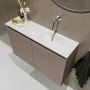 Mondiaz TURE Toiletmeubel 80x23x50cm met 0 kraangaten 2 deuren smoke mat Wastafel Eden rechts Solid Surface Wit FK75341108 - Thumbnail 3