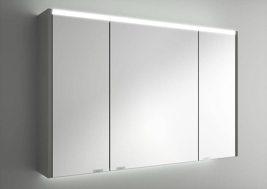 Muebles Ally spiegelkast met verlichting bovenkant 103x66cm grijs