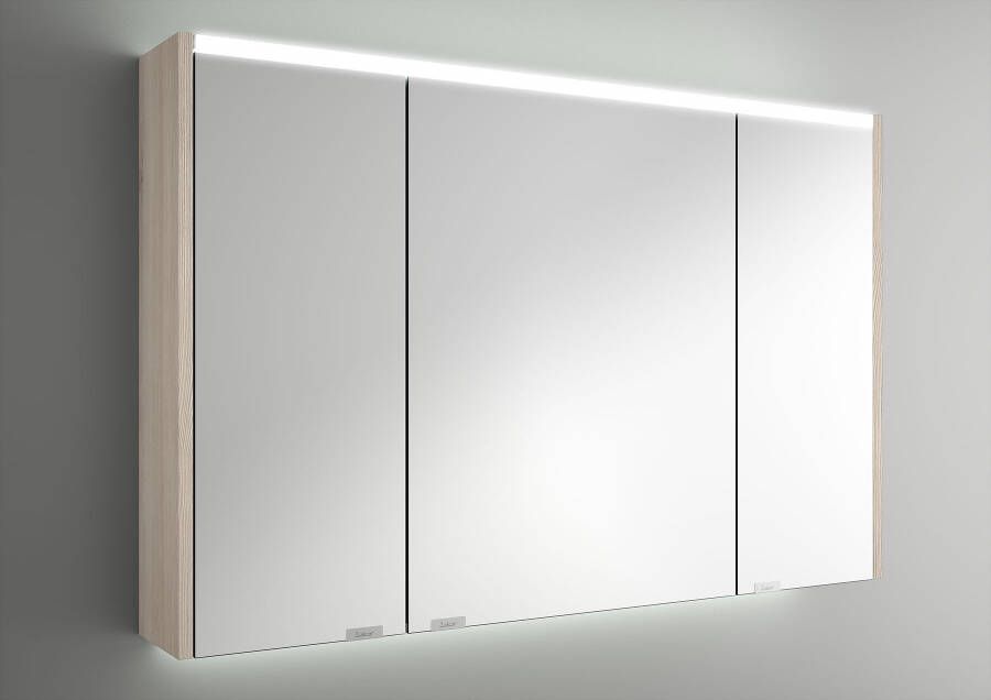 Muebles Ally spiegelkast met verlichting bovenkant 103x66cm licht eiken
