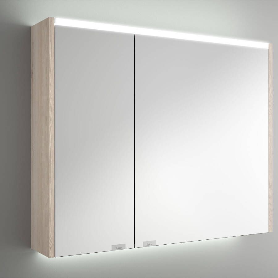 Muebles Ally spiegelkast met verlichting bovenkant 83x66cm licht eiken
