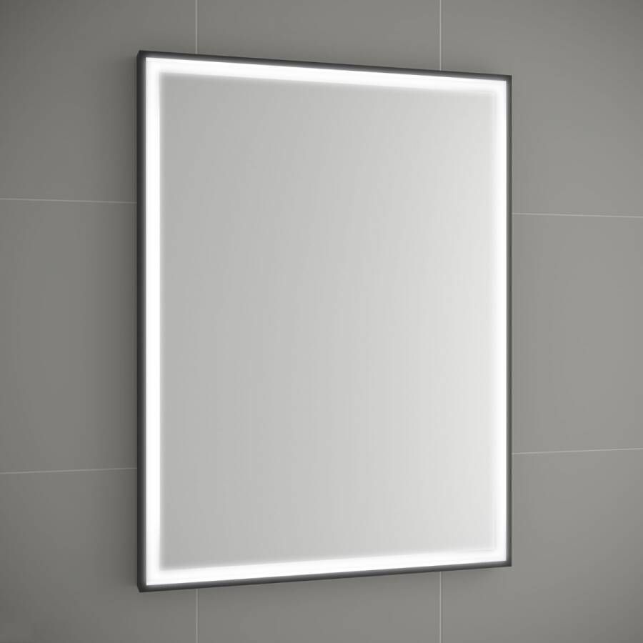 Muebles Amor spiegel met LED-verlichting en zwart frame 120x60cm