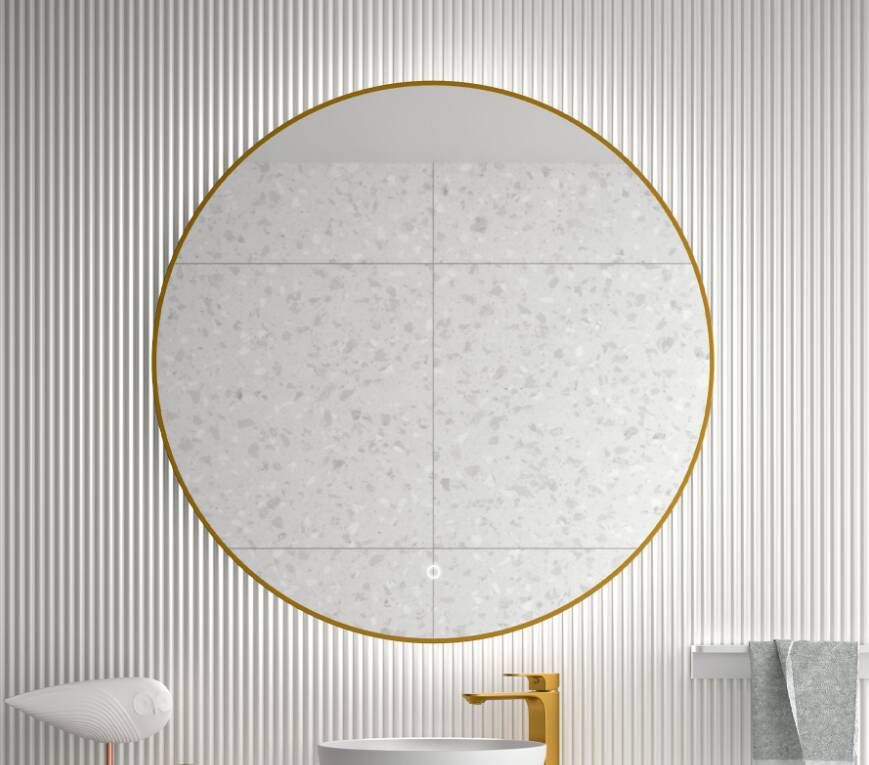 Muebles Globe ronde spiegel goud met LED-verlichting 60cm