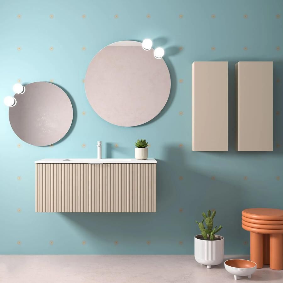 Muebles Raya onderkast ribbelfront 100cm met 1 softclose lade en binnenlade macchiato