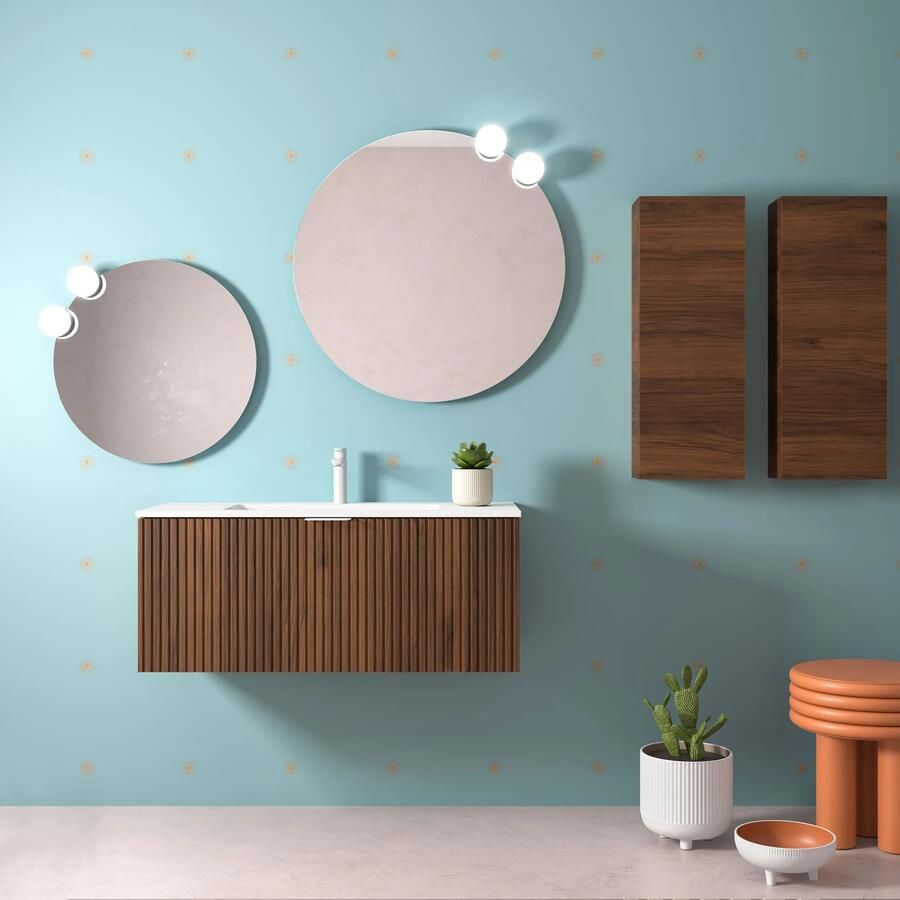 Muebles Raya onderkast ribbelfront 100cm met 1 softclose lade walnoot