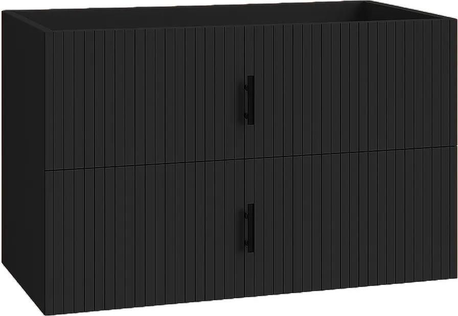 Muebles Raya onderkast ribbelfront 100cm met 2 softclose lades antraciet mat