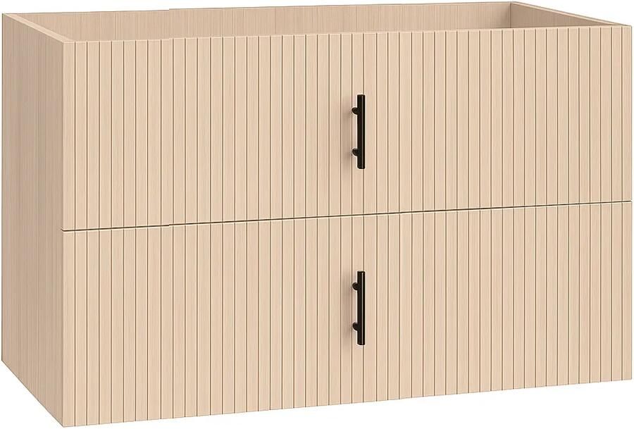 Muebles Raya onderkast ribbelfront 100cm met 2 softclose lades naturel eiken
