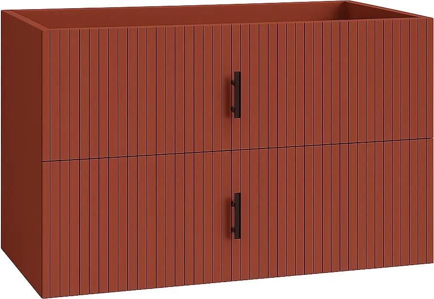 Muebles Raya onderkast ribbelfront 100cm met 2 softclose lades terracotta