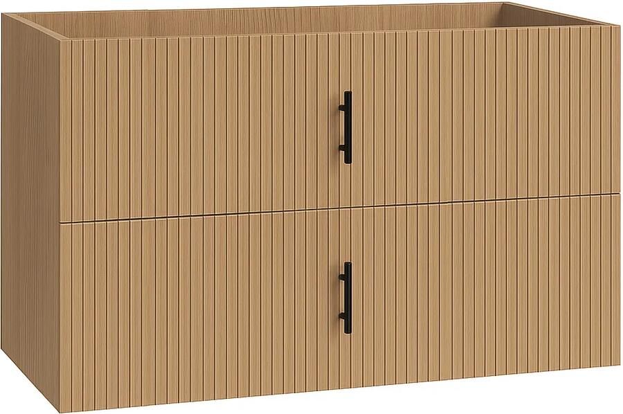 Muebles Raya onderkast ribbelfront 100cm met 2 softclose lades warm eiken
