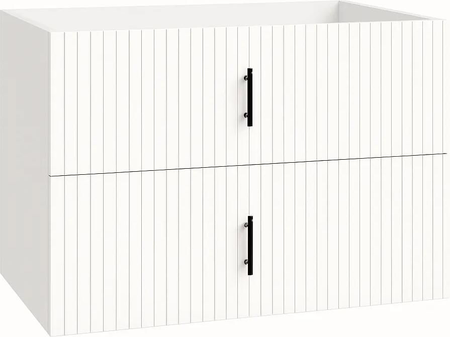 Muebles Raya onderkast ribbelfront 100cm met 2 softclose lades wit mat