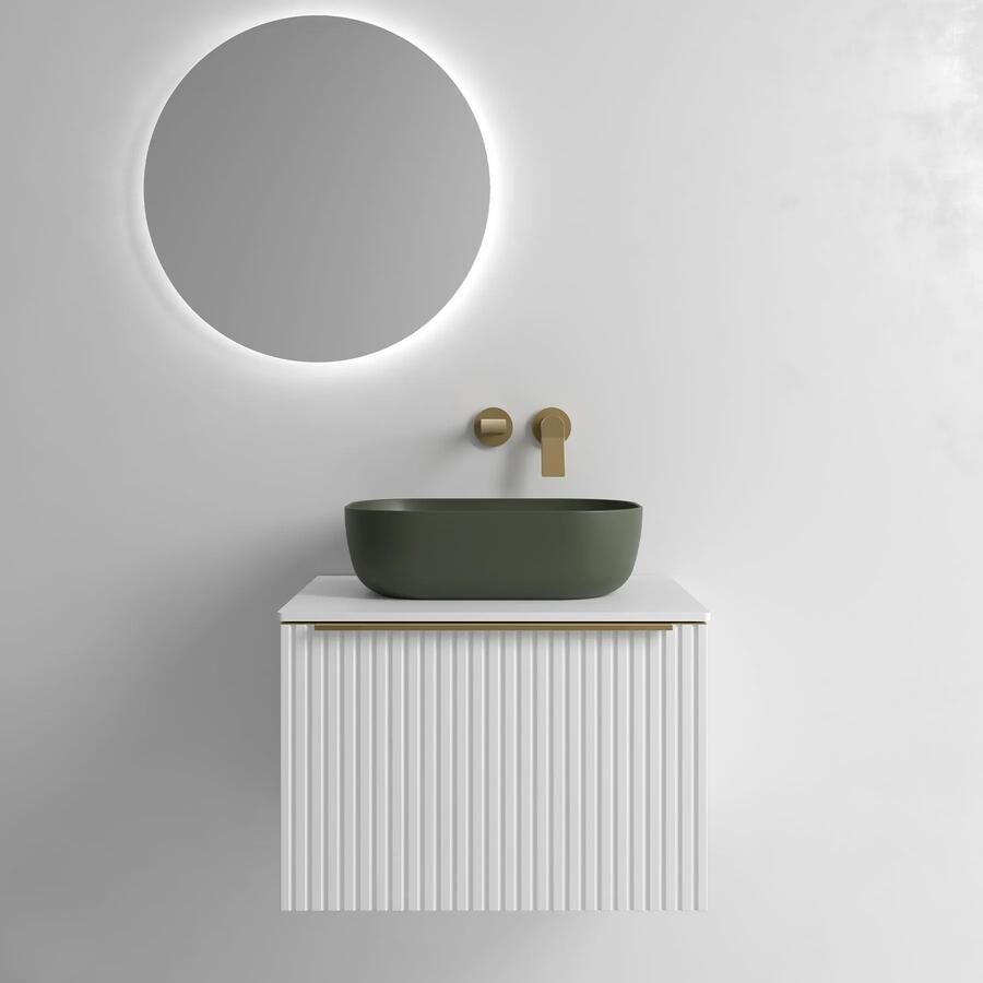 Muebles Raya onderkast ribbelfront 70cm met 1 softclose lade en binnenlade wit mat