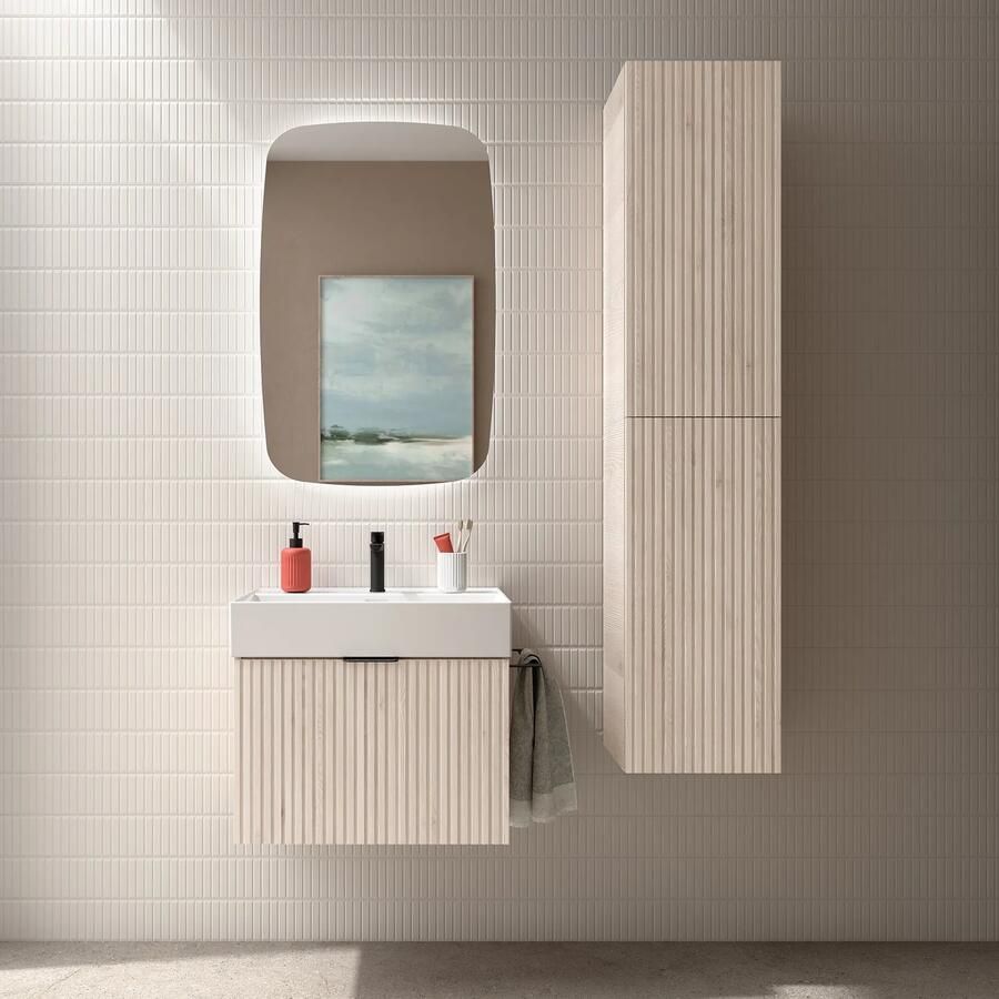 Muebles Raya onderkast ribbelfront 60cm met 1 softclose lade naturel eiken