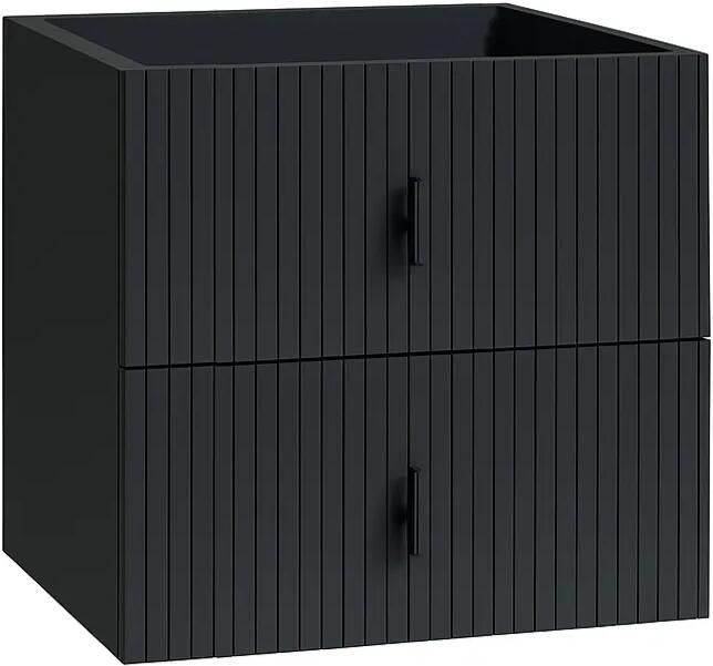 Muebles Raya onderkast ribbelfront 60cm met 2 softclose lades antraciet mat