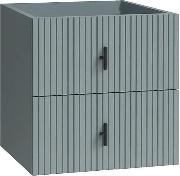 Muebles Raya onderkast ribbelfront 60cm met 2 softclose lades blauwgrijs