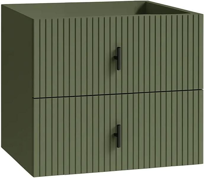 Muebles Raya onderkast ribbelfront 60cm met 2 softclose lades legergroen