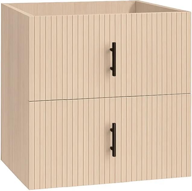 Muebles Raya onderkast ribbelfront 60cm met 2 softclose lades naturel eiken