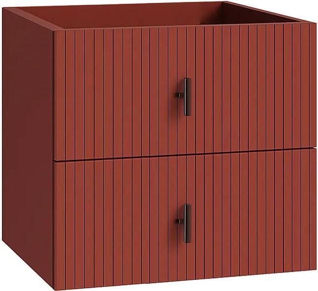 Muebles Raya onderkast ribbelfront 60cm met 2 softclose lades terracotta