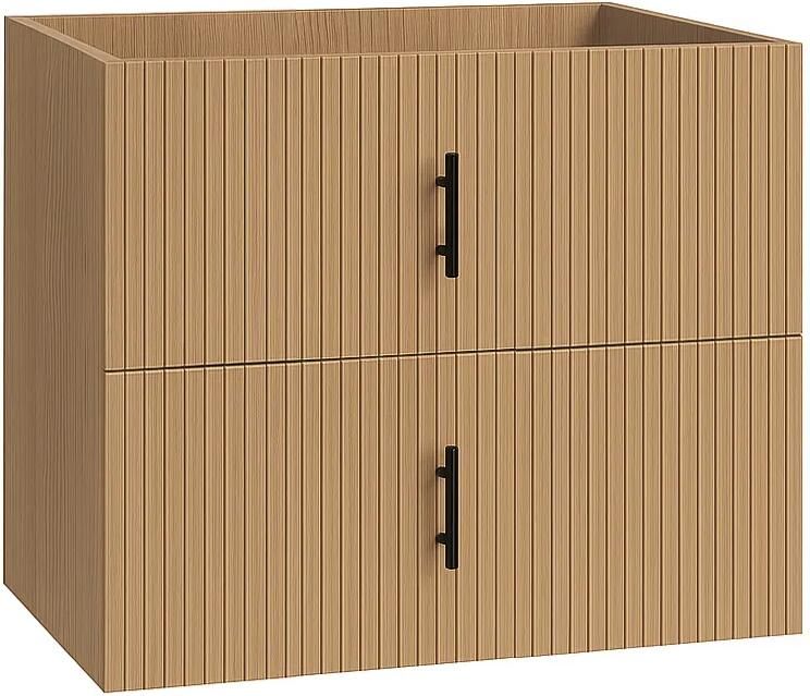 Muebles Raya onderkast ribbelfront 60cm met 2 softclose lades warm eiken