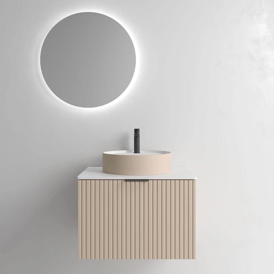 Muebles Raya onderkast ribbelfront 70cm met 1 softclose lade en binnenlade macchiato