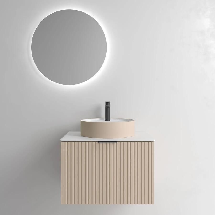 Muebles Raya onderkast ribbelfront 70cm met 1 softclose lade macchiato